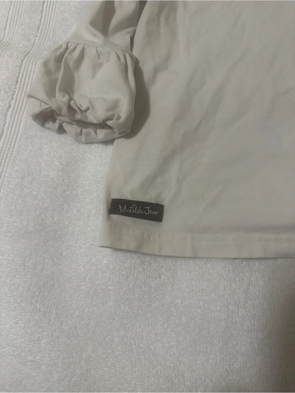 Matilda Jane toddler girls white top with puffy sleeves size 4